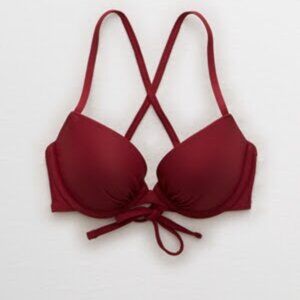 American Eagle Aerie Burgundy Underwire Pushup Bikini Top (Part of Set)